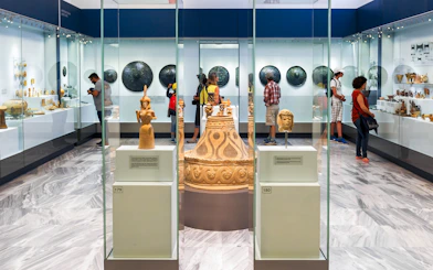 Minoan artifacts displayed in Heraklion Archaeological Museum, Crete, Greece.