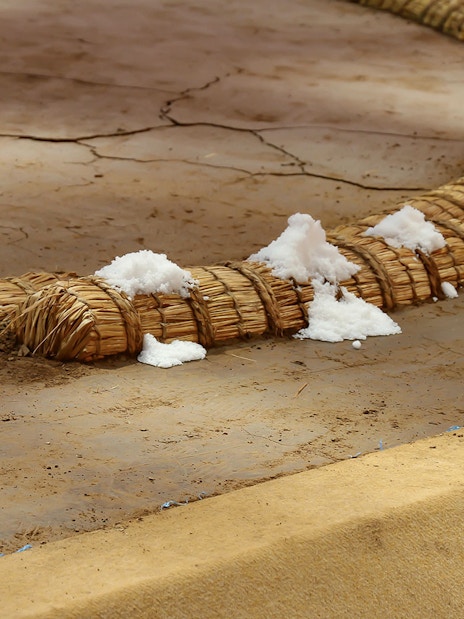 Sumo training ring with salt purification ritual in Tokyo.