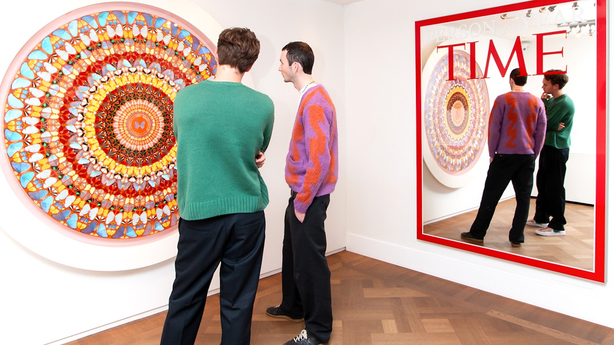 Visitors viewing Banksy artworks at Moco Museum, Amsterdam with Moco Museum Tickets.