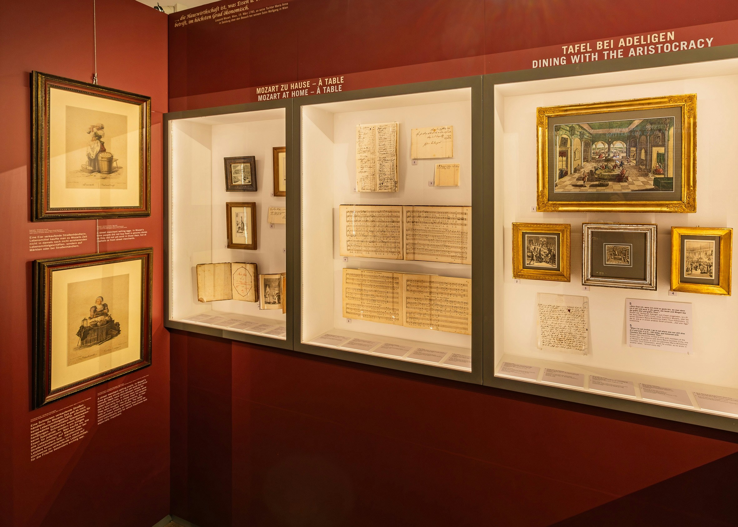Mozarthaus Vienna special exhibit featuring historical documents and artwork.