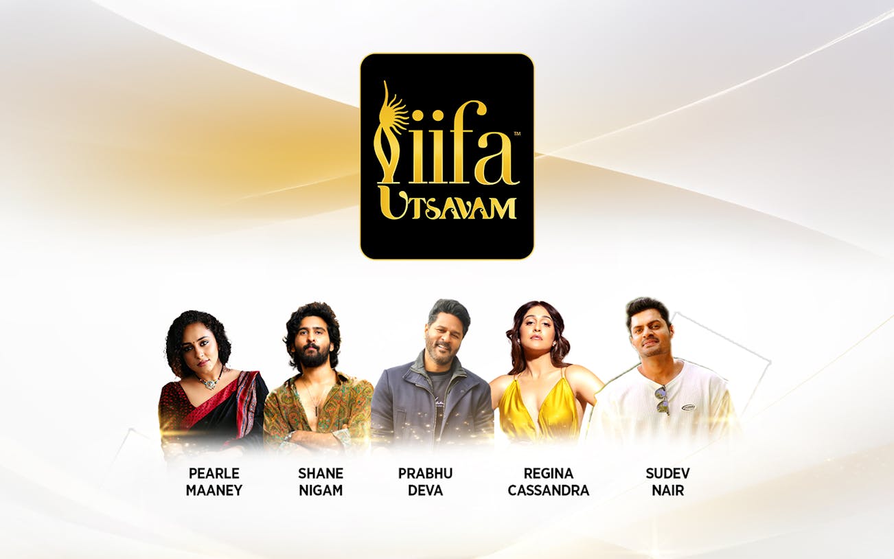 IIFA Utsavam 2024 promotional image with five featured guests.