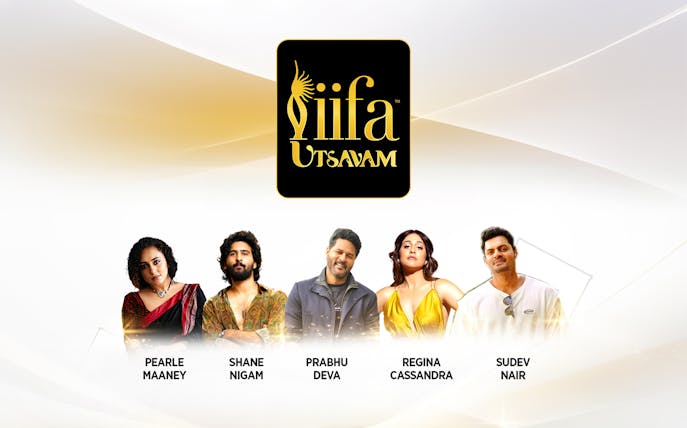 IIFA Utsavam 2024 promotional image with five featured guests.