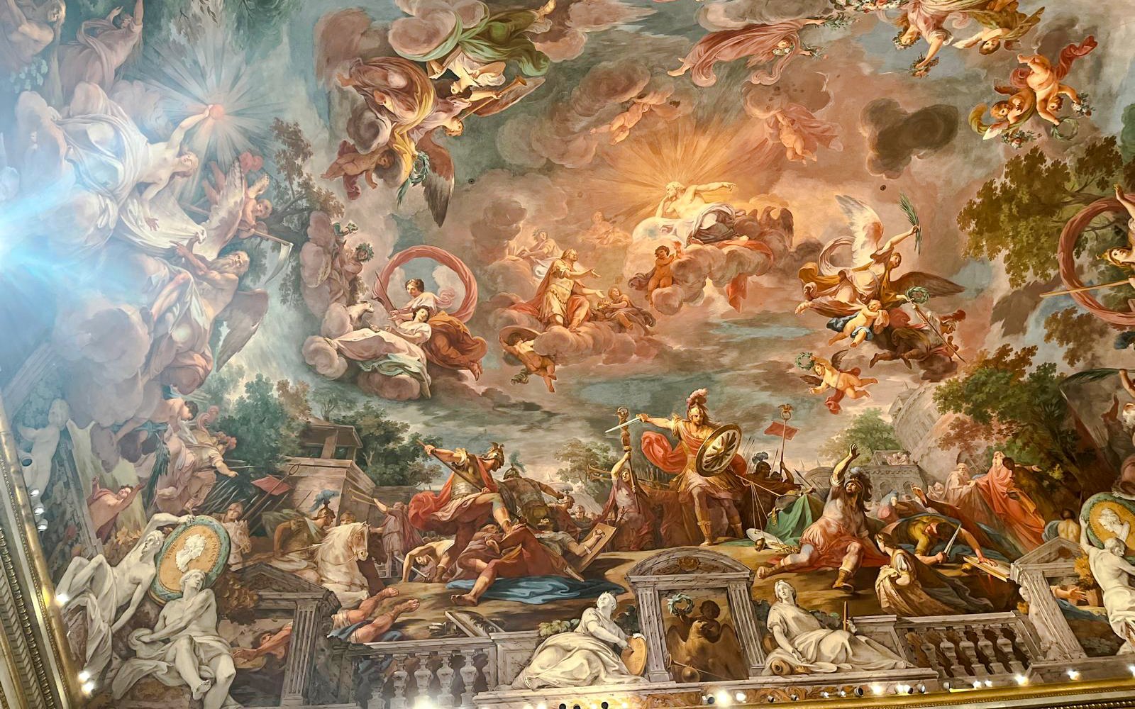 Borghese Gallery ceiling fresco depicting mythological figures and scenes.