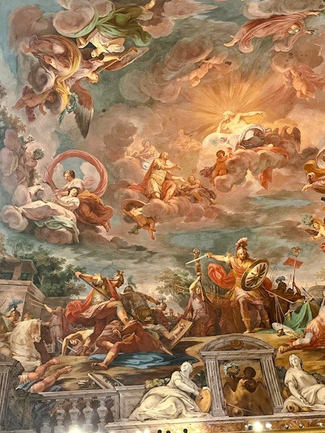 Borghese Gallery ceiling fresco depicting mythological figures and scenes.