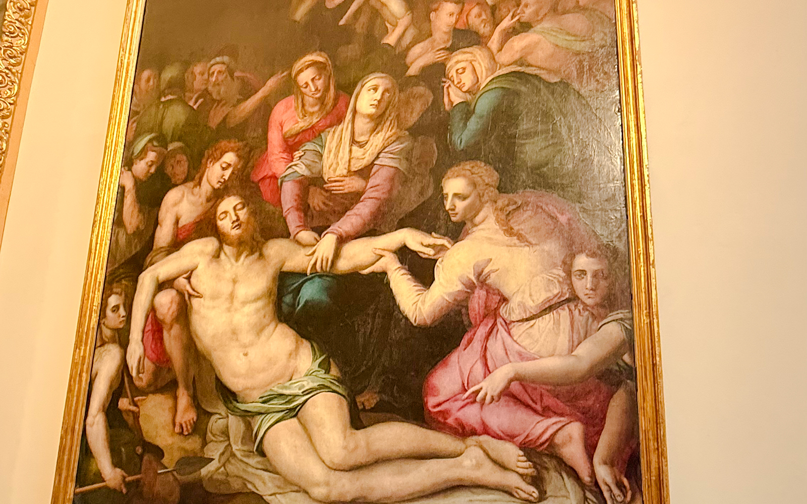 Deposition of Christ painting, left wing, Accademia Gallery, Florence.