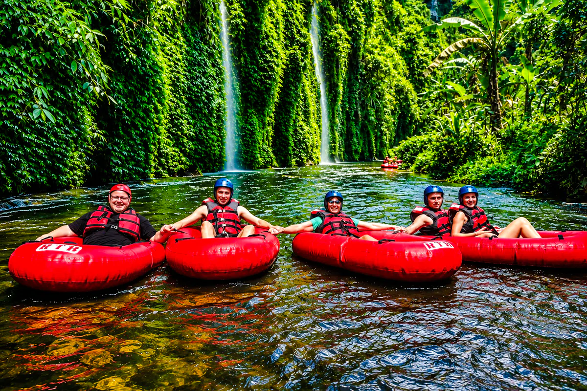 river tubing in ubud mit wasserfall und dschungel-canyon-6