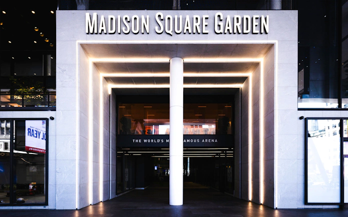 Madison Square Garden entrance, home of the New York Rangers, New York City.
