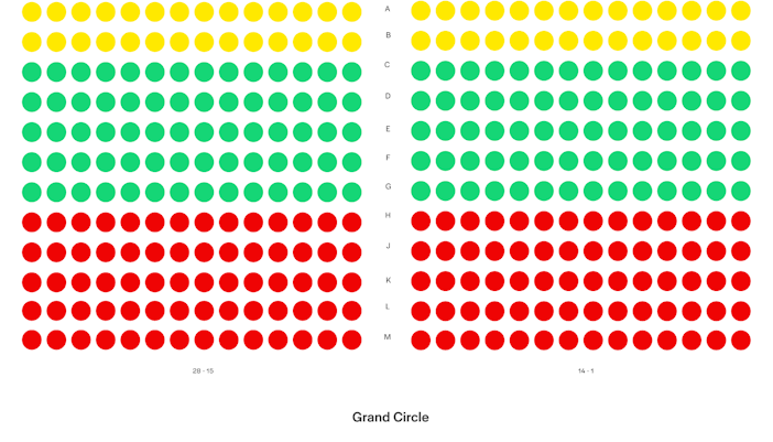 Piccadilly Theatre Grand Circle Seating Plan