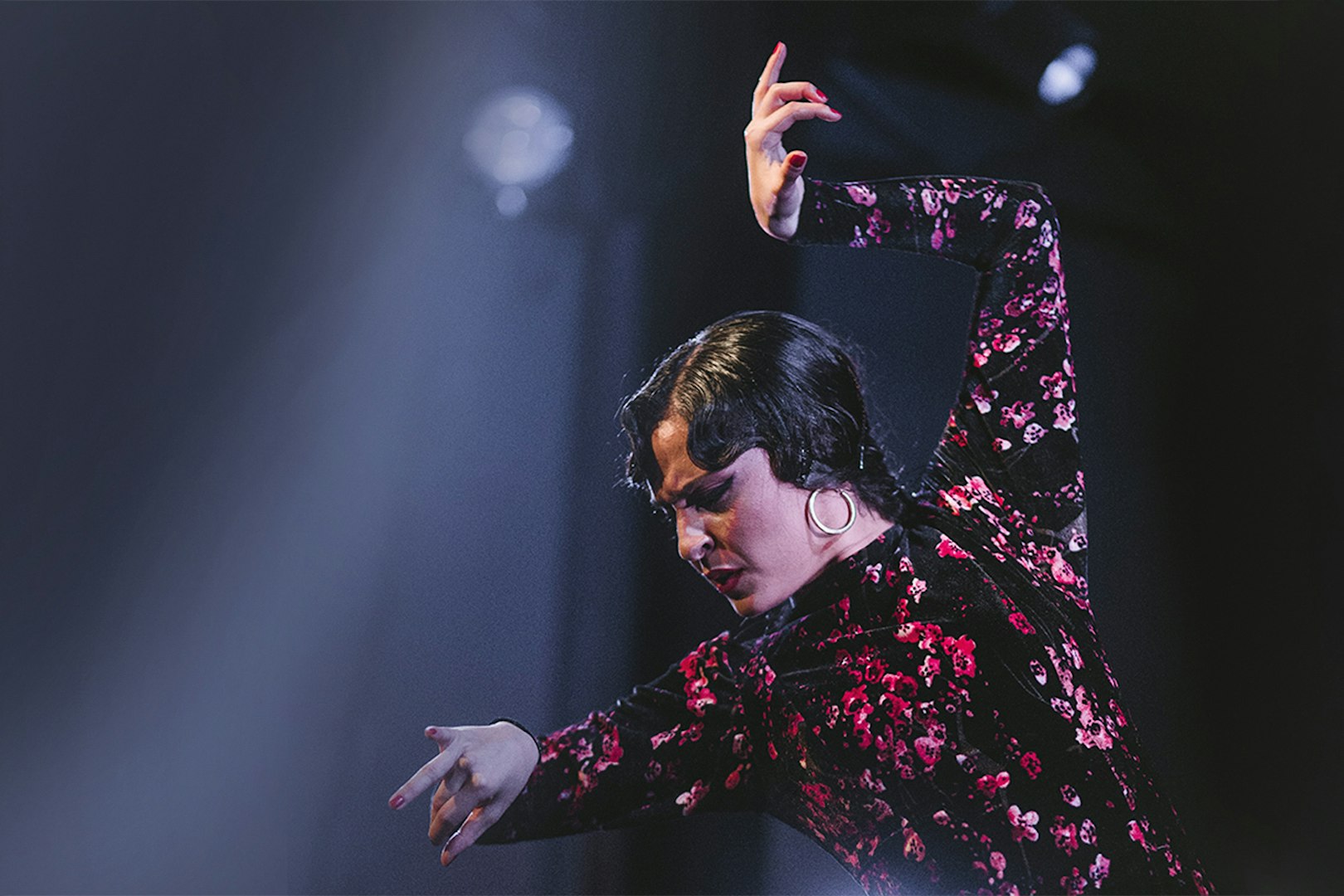 Flamenco dancer performing at Casa AnaFlamenco Show.