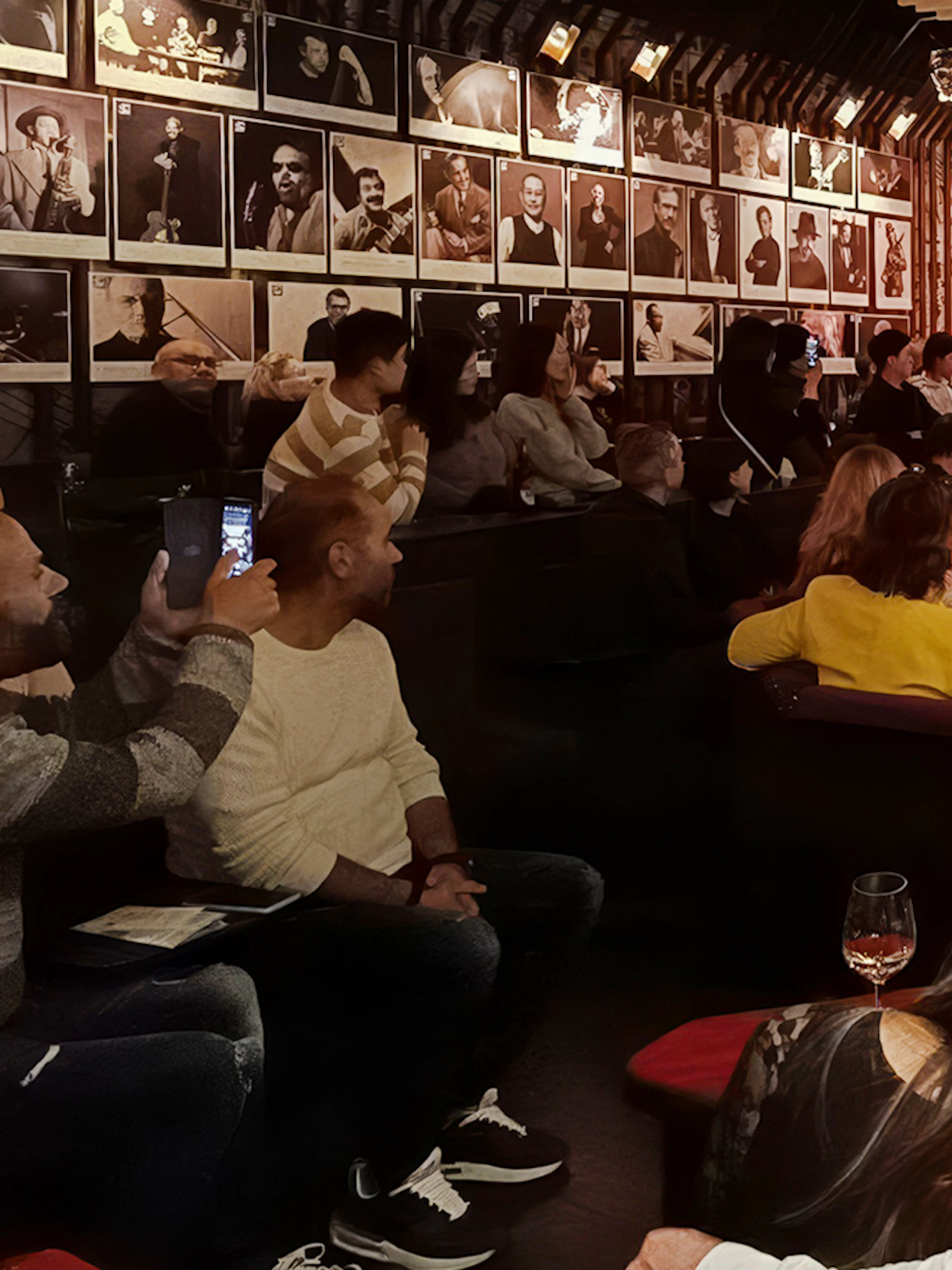 Audience enjoying live music at Reduta Jazz Club concert in Prague.