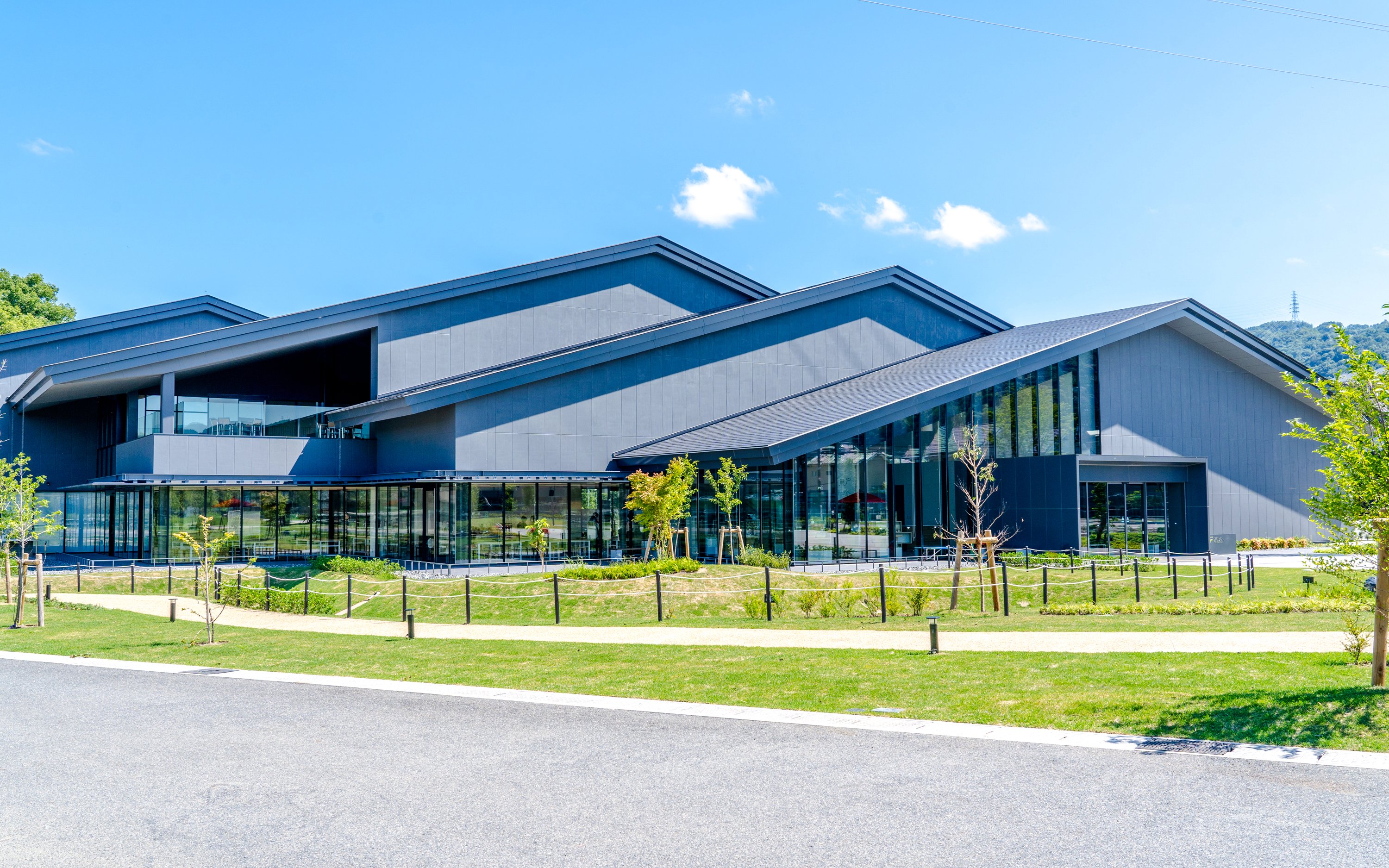 Modern building at Chazuna, Historical Park of Tea, Uji, Japan.