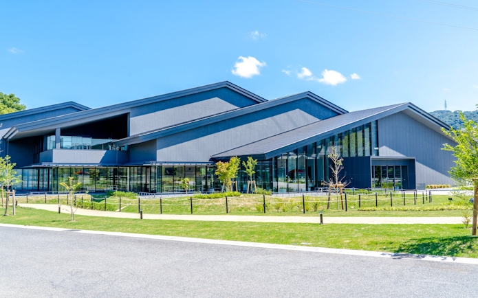 Modern building at Chazuna, Historical Park of Tea, Uji, Japan.