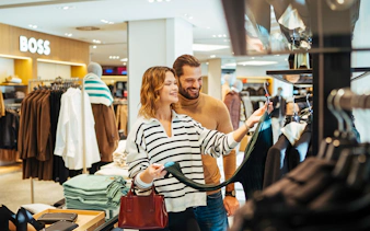 Guests shopping at Parndorf Designer Outlet near Budapest.