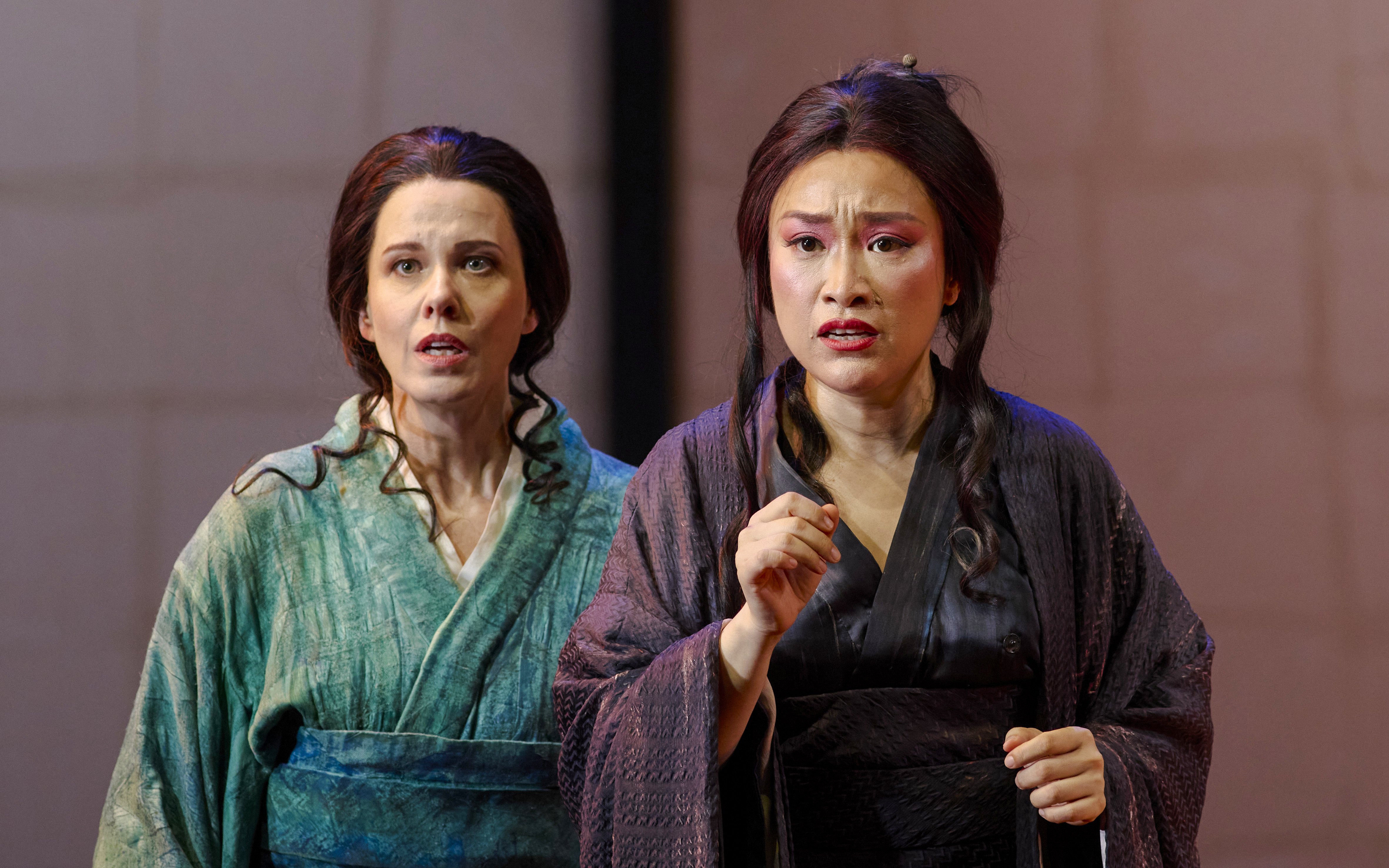 Performers in Madama Butterfly stage scene, Sydney.
