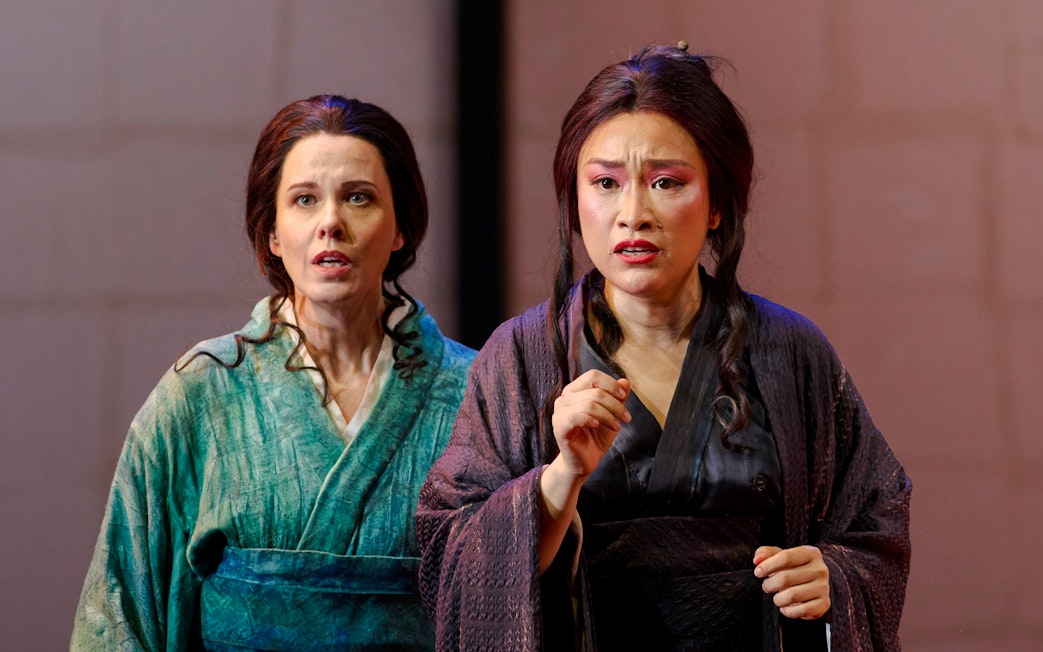Performers in Madama Butterfly stage scene, Sydney.