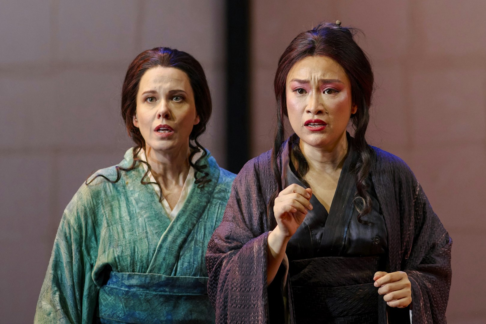 Performers in Madama Butterfly stage scene, Sydney.