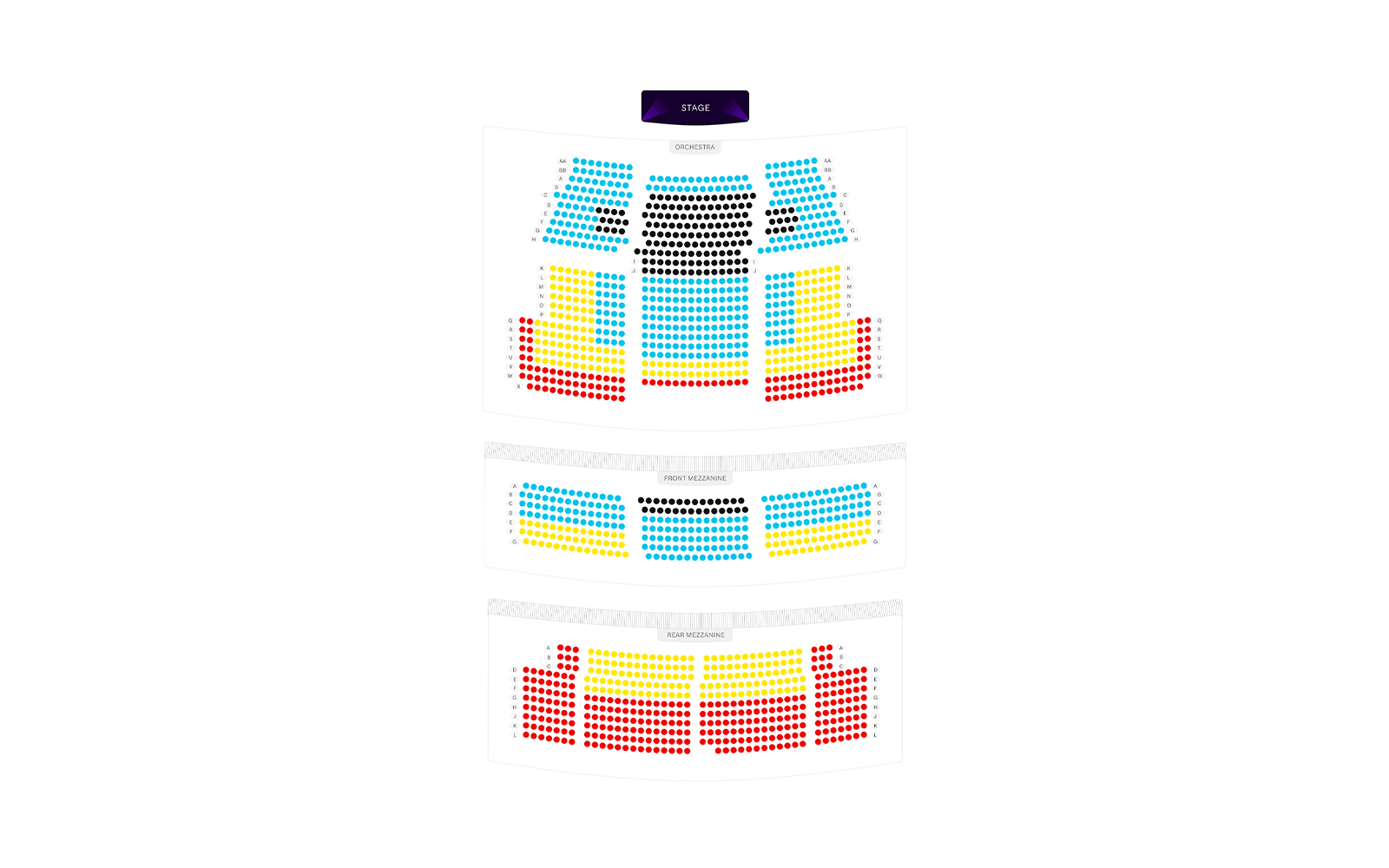 majestic theatre seating map