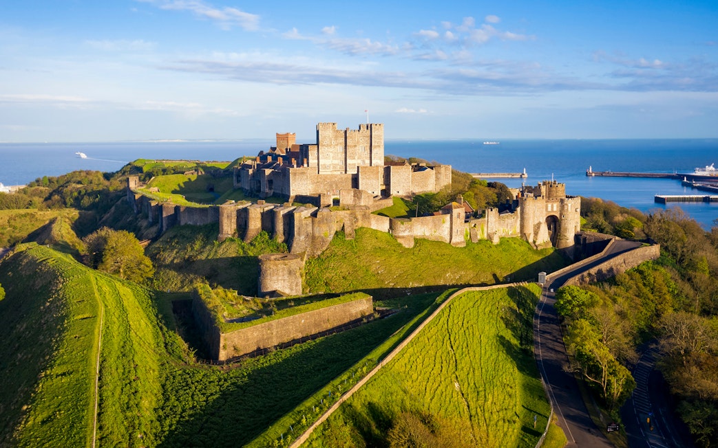 Dover Castle overlooking the English Channel, view from London tour.