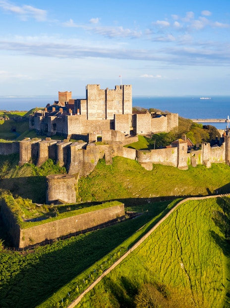 Dover Castle overlooking the English Channel, view from London tour.