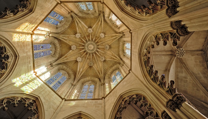 The square Founder's Chapel in Batalha Monastery, Portugal