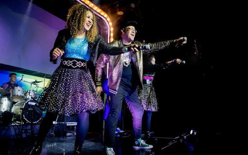 Performers on stage during The Jets: Back to the 80's & 90's Experience concert.