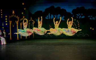 Ballet dancers performing in The Nutcracker show at Tivoli Gardens.
