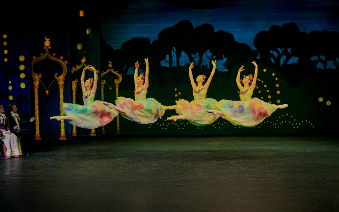 Ballet dancers performing in The Nutcracker show at Tivoli Gardens.