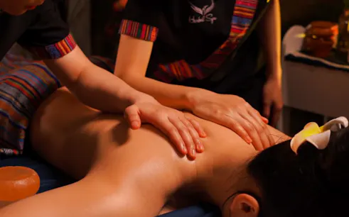 Massage therapy session at Herbal Spa, Da Nang.
