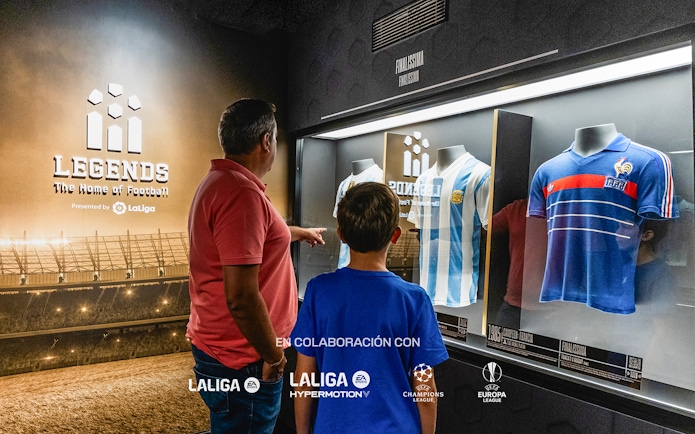 Visitors viewing football jerseys at Legends: The Home of Football Museum.
