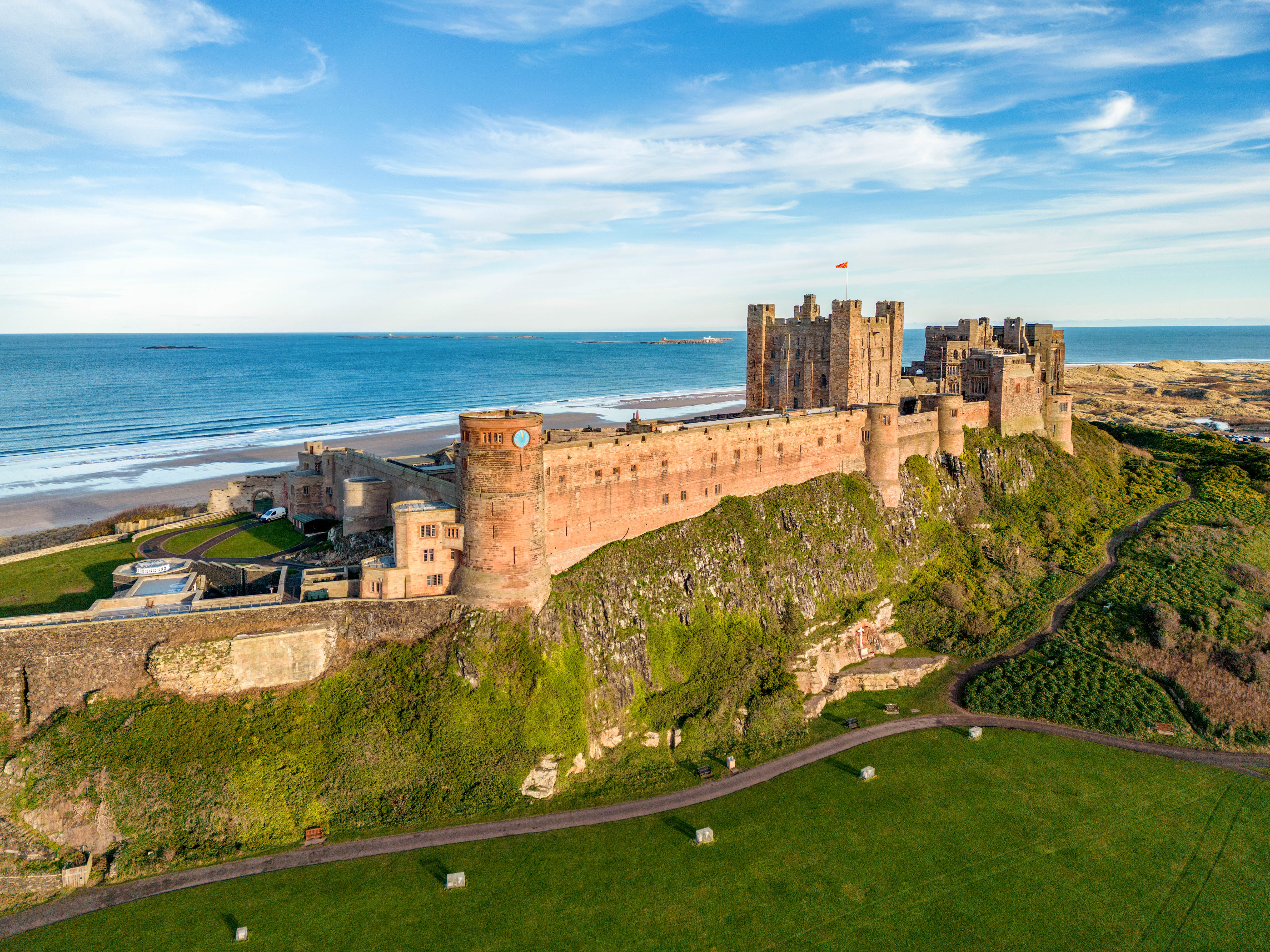 Aerial view of the Bamburgh Castle