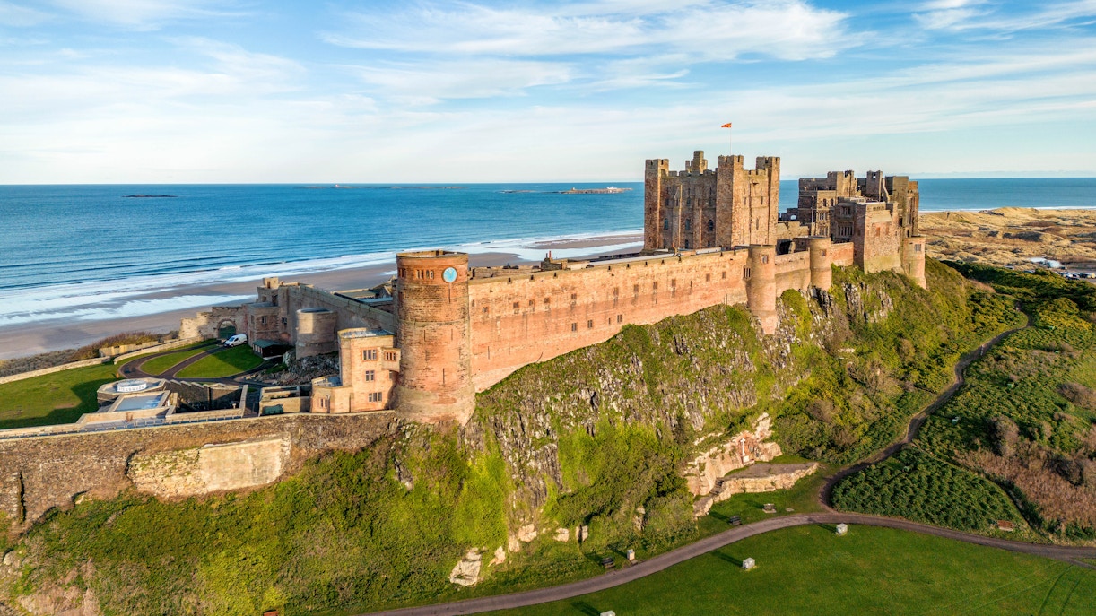Aerial view of the Bamburgh Castle