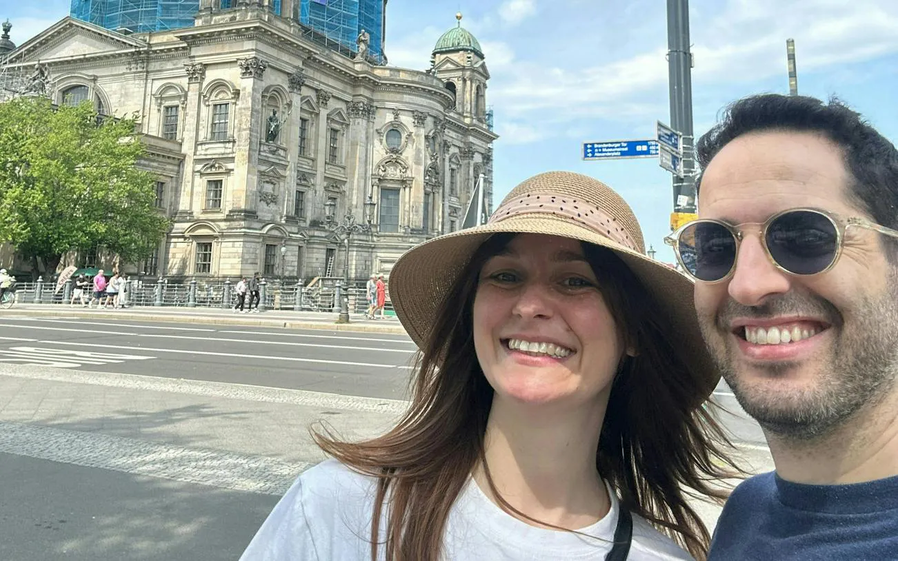 Berlin Cathedral with tourists enjoying a self-guided city exploration game.