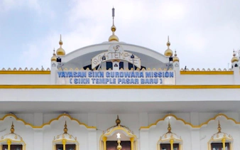Sikh Temple Pasar Baru facade in Jakarta, part of the cultural journey tour.