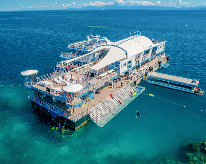 Cairns to Great Barrier Reef Snorkel Cruise with Pontoon Activities and Lunch by Reef Magic