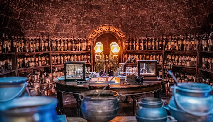 Hogwarts potions classroom set on Harry Potter London tour.