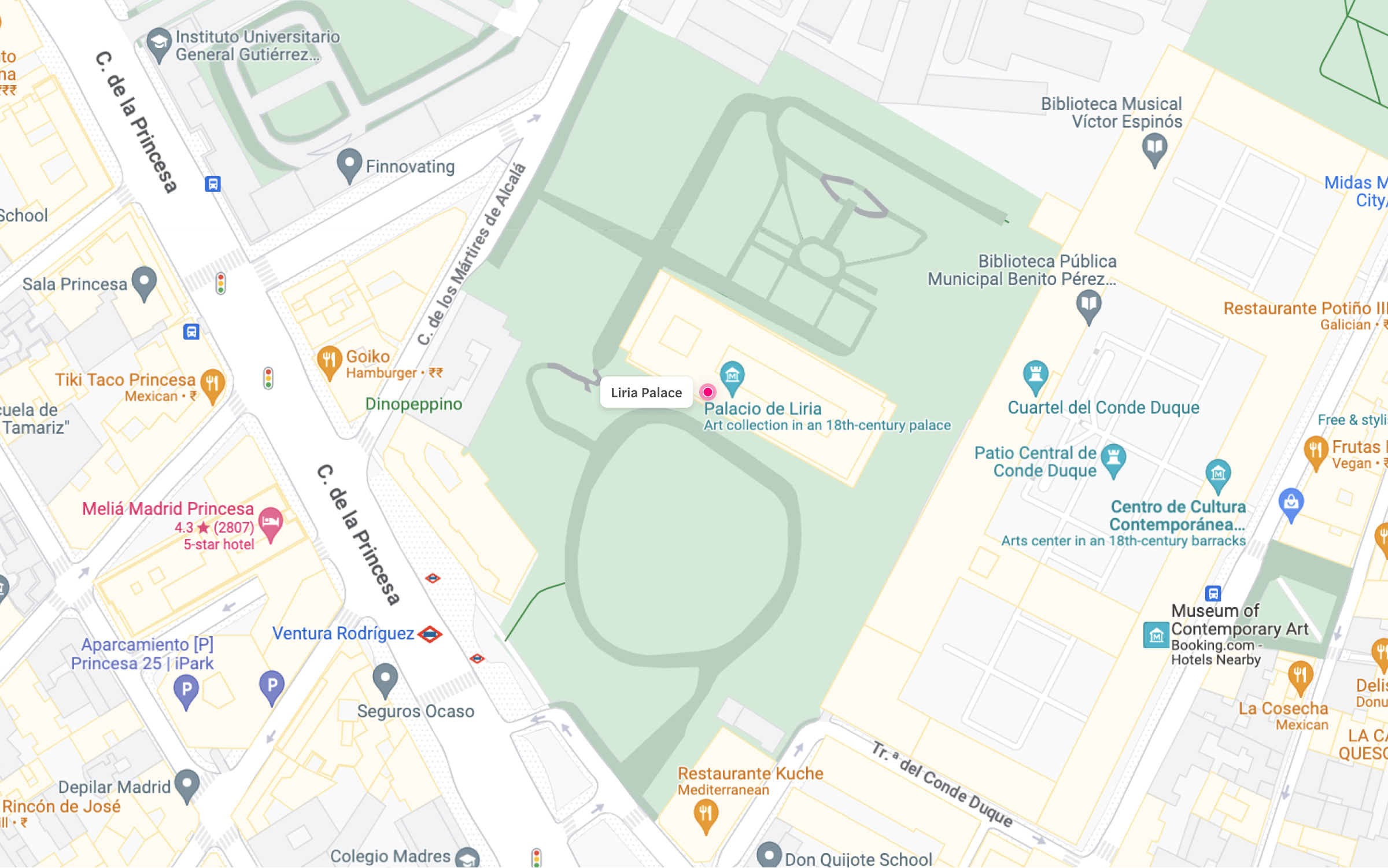 Liria Palace location