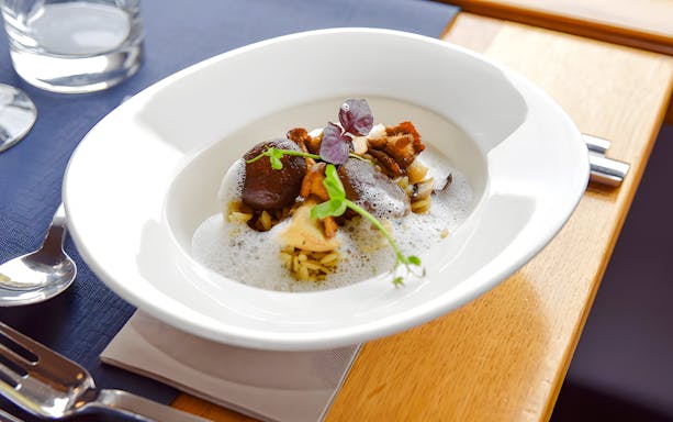 Gourmet dish served on Bateaux Bordelais Dinner Cruise in Bordeaux, France.