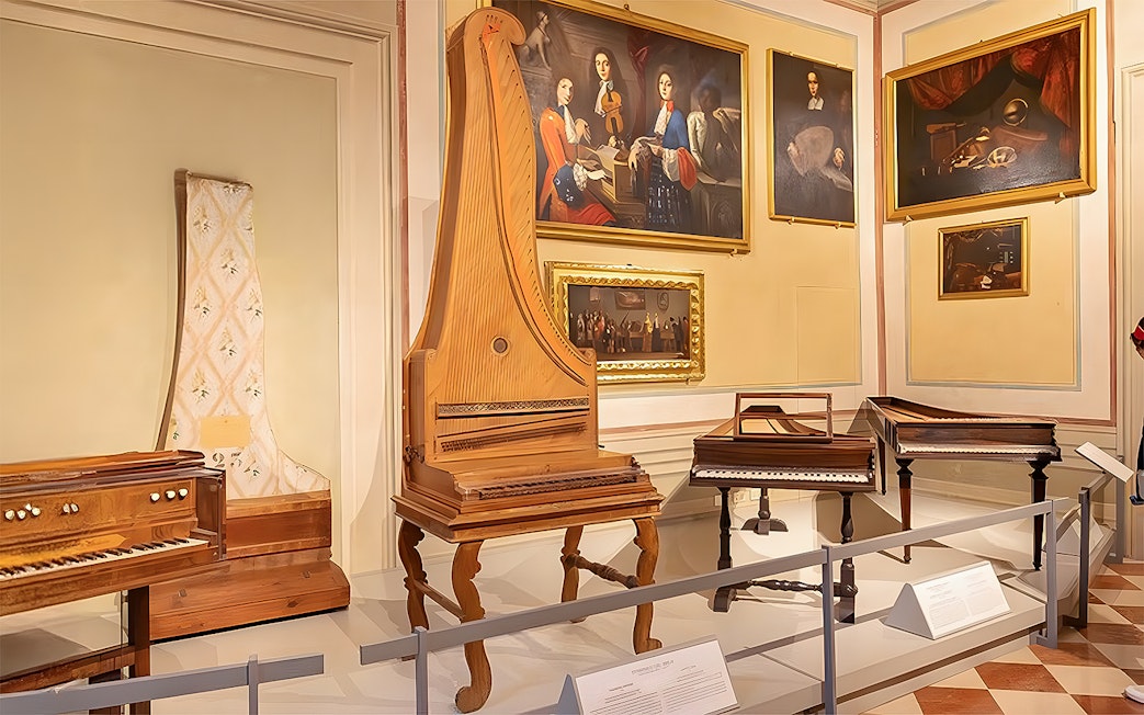 Musical instruments display at Accademia Gallery, Florence.