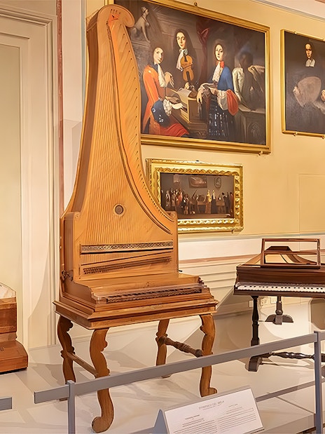 Musical instruments display at Accademia Gallery, Florence.