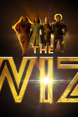 The Wiz musical poster with four characters standing above the title.