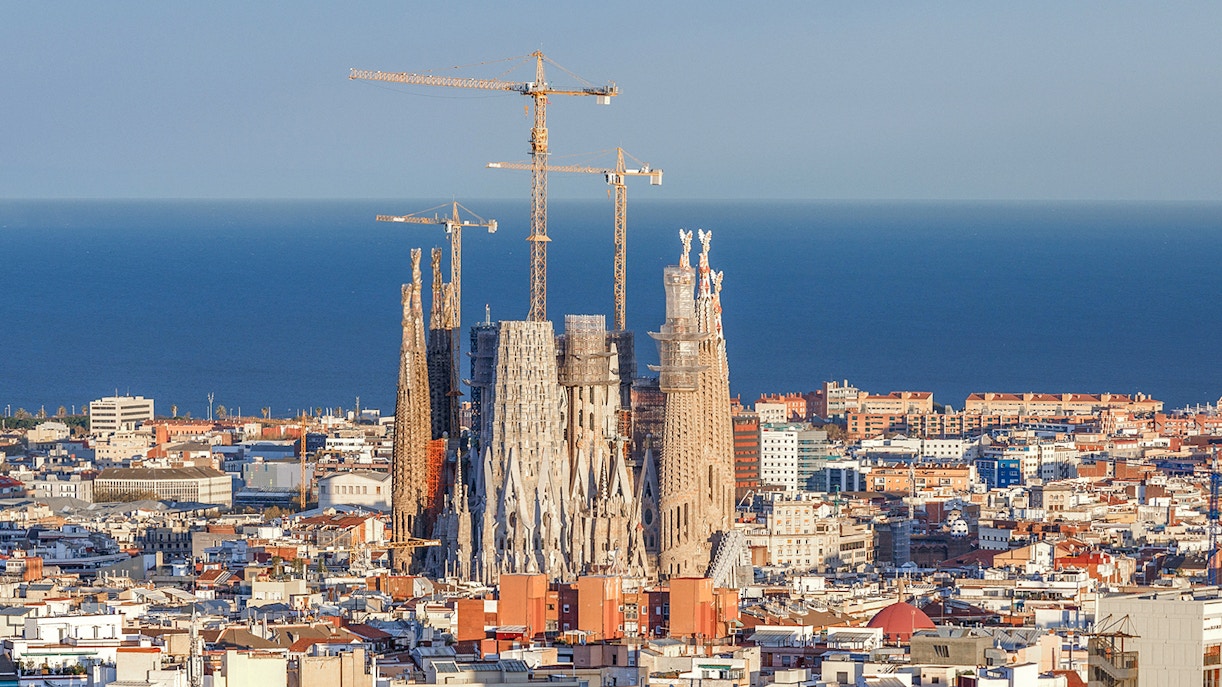 View of the Sagrada Familia from Montjuic cable car