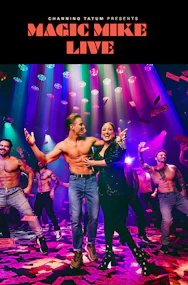 Magic Mike Live performers on stage in Las Vegas, showcasing dynamic dance moves.