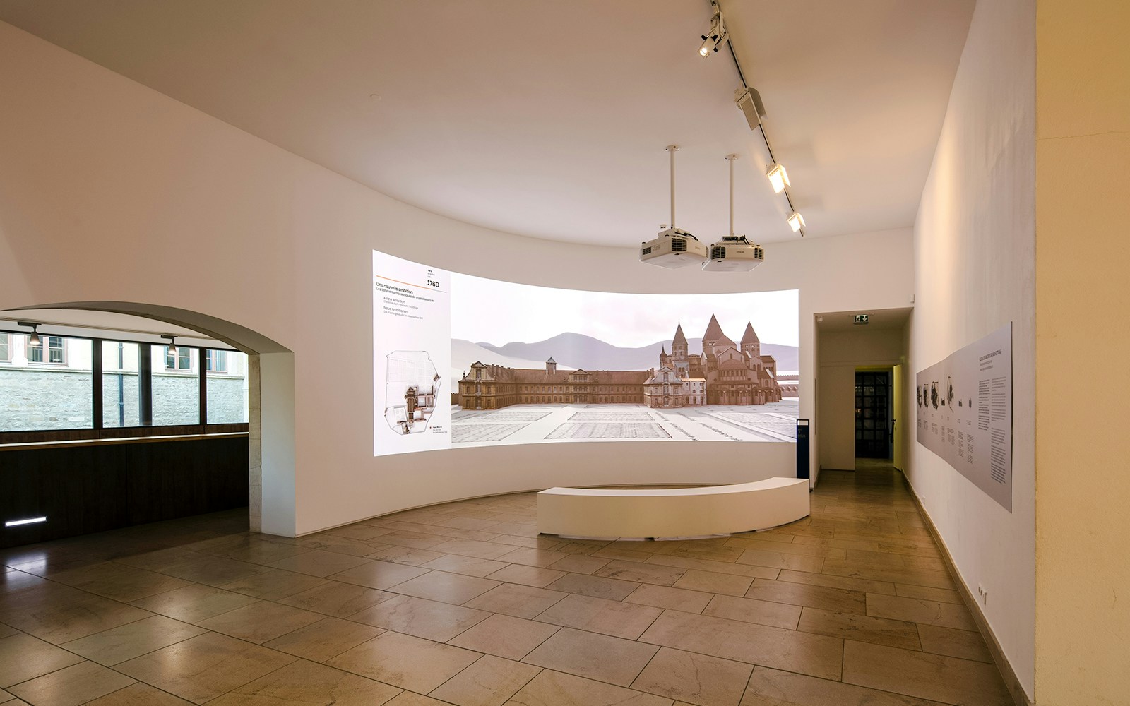 Projection of Abbaye de Cluny in a room, Lyon, France.