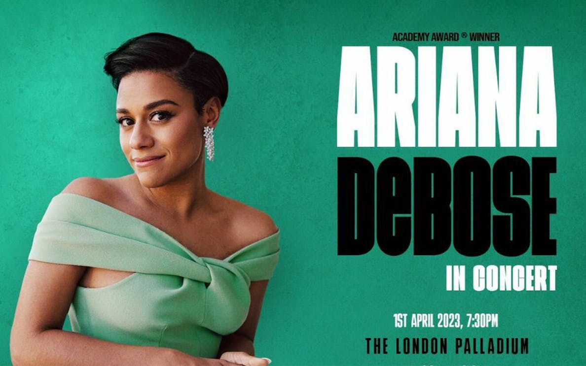 Ariana DeBose concert poster, London Palladium, April 1, 2023.
