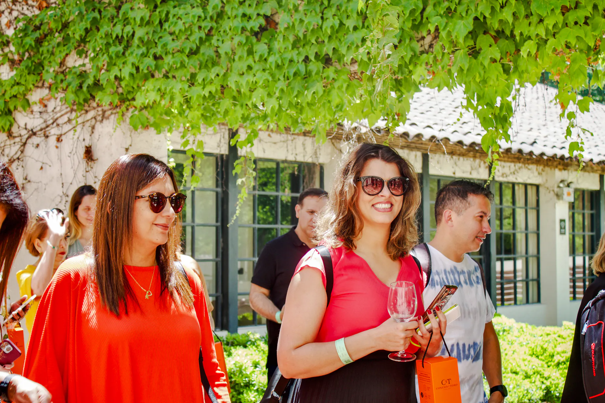 Visitors enjoying a tour at Concha y Toro Winery, Santiago.