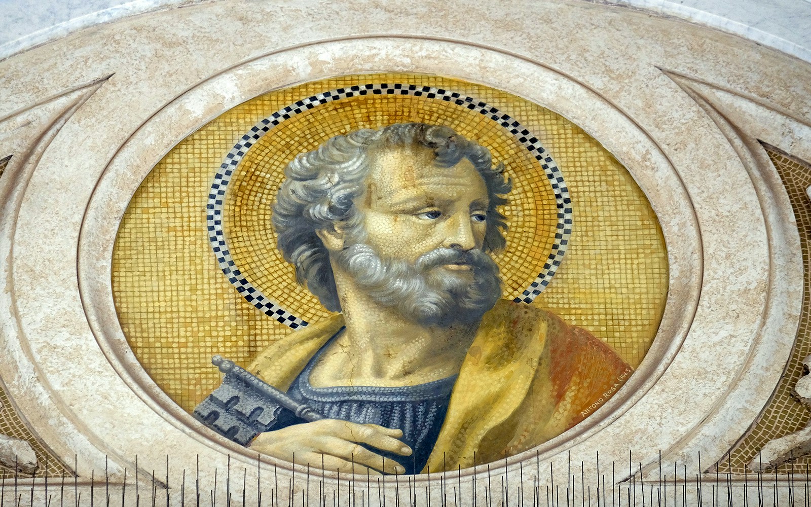 Papal mosaic portrait of St Peter at Basilica of St Paul Outside the Walls