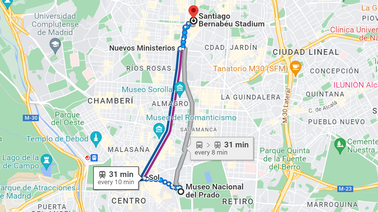 Santiago Bernabeu come arrivare