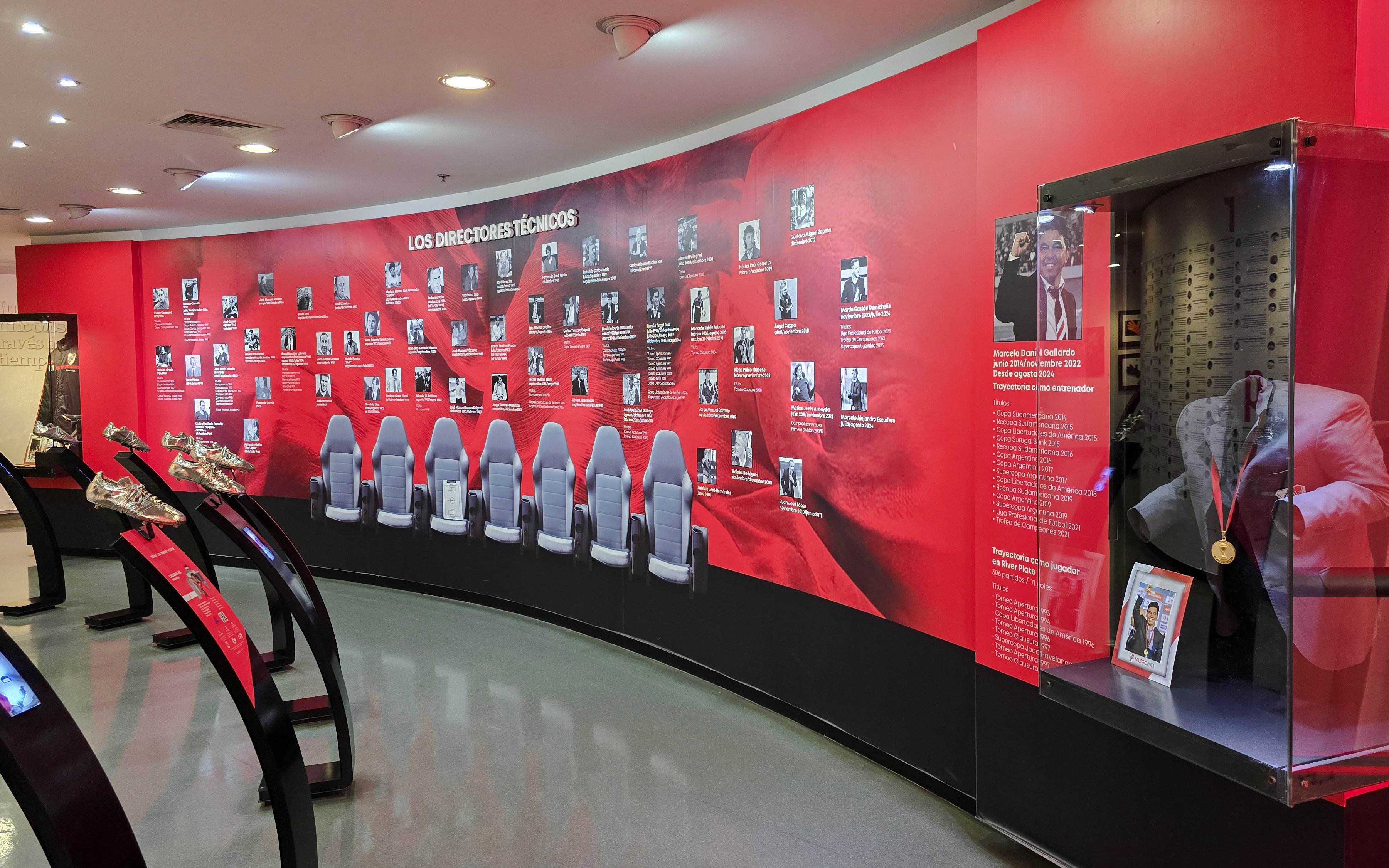 Exhibit of River Plate coaches and memorabilia at Museo River Plate, Buenos Aires.