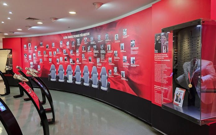 Exhibit of River Plate coaches and memorabilia at Museo River Plate, Buenos Aires.
