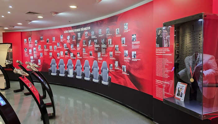 Exhibit of River Plate coaches and memorabilia at Museo River Plate, Buenos Aires.